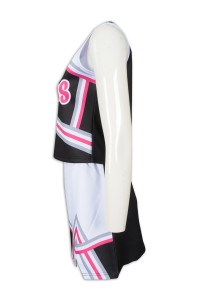 CH194 Make a dress sleeveless cheerleading uniform Fashion cheerleading uniform suit Cheerleading uniform manufacturer glee cheerios uniform  elite cheer uniforms  sparkly cheer uniforms side view